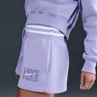 Nike Sportswear Phoenix Fleece женская С высокой Талией Loose Graphic шорты цвет фиолетовый