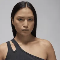 Nike Jordan женская Asymmetrical Ribbed Tank цвет черный