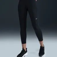 Nike Pro женская Mid-Rise Crop Mesh-Panel лосины цвет черный