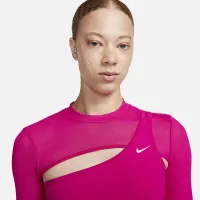 Nike Pro жіноча Long-Sleeve Cropped Top Pink