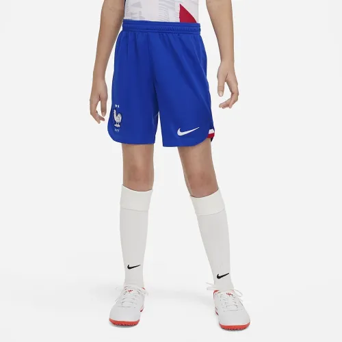 FFF 2022/23 Stadium Away Big детские Nike Dri-FIT Soccer шорты синий