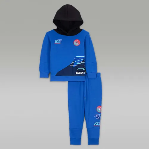 Nike Jordan MJ Moto Baby (12-24M) 2-Piece Fleece Pullover Толстовка з капюшоном комплект блакитний