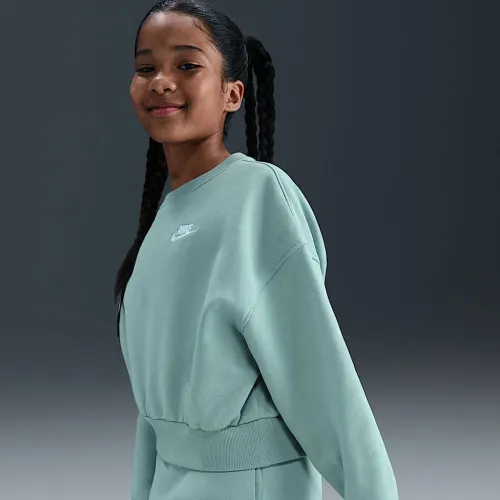 Nike Sportswear Club Fleece Girls' Boxy Crew-Neck світшот колір зелений