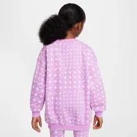 Nike Sportswear Club Fleece Big детские (Girls') оверсайз Crew-Neck свитшот цвет фиолетовый