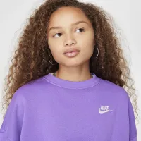 Nike Sportswear Club Fleece Girls' Boxy Crew-Neck свитшот цвет фиолетовый