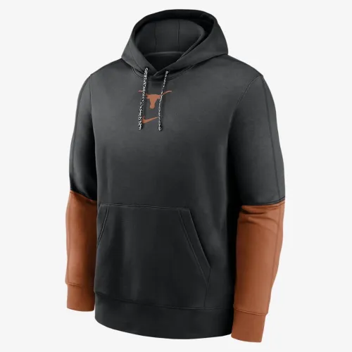 Texas Longhorns Sideline Team Issue Club чоловічі Nike College Pullover Толстовка з капюшоном колір чорний