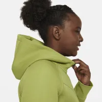 Nike Sportswear Tech Fleece Big детские (Girls') Full-Zip Толстовка с капюшоном (Extended Size) цвет зеленый