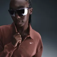 Nike Sportswear Essential женская оверсайз Long-Sleeve Polo цвет коричневый
