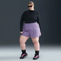 Nike Sportswear Club Fleece женская Mid-Rise шорты (большие размеры) цвет фиолетовый