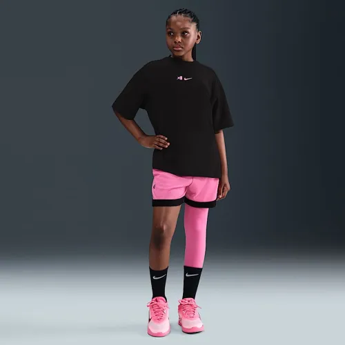 Nike A'ja Wilson Girls' A'symmetric Mid-Rise Single-Leg баскетбольні лосіни Pink