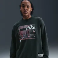 Nike Club Fleece жіноча Loose Crew колір зелений
