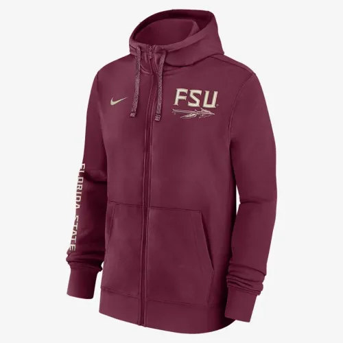 Florida State Seminoles Sideline Team Issue мужские Nike College Full-Zip Толстовка с капюшоном цвет красный