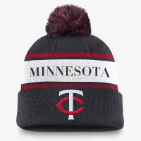 Minnesota Twins Team Stripe Peak чоловічі Nike MLB Cuffed Pom Beanie блакитний