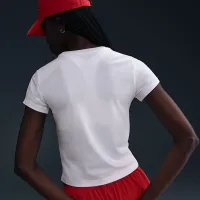 Nike Sportswear Chill Knit женская Slim Cropped футболка цвет белый