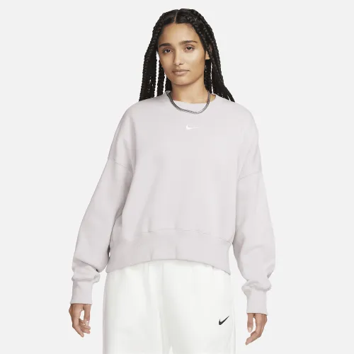 Nike Sportswear Phoenix Fleece женская Over-оверсайз Crew-Neck свитшот цвет фиолетовый