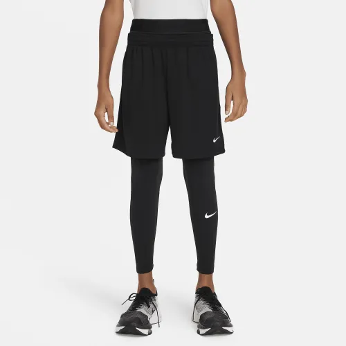 Nike Pro Dri-FIT Big детские (для мальчиков) Tights цвет черный