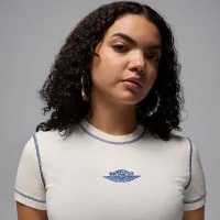 Nike Jordan Rare Air женская Cropped Short-Sleeve футболка цвет белый
