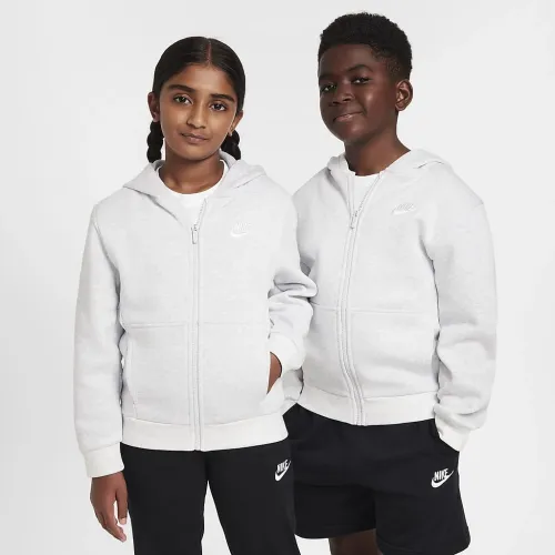 Nike Sportswear Club Fleece Big детские Full-Zip Толстовка с капюшоном цвет коричневый