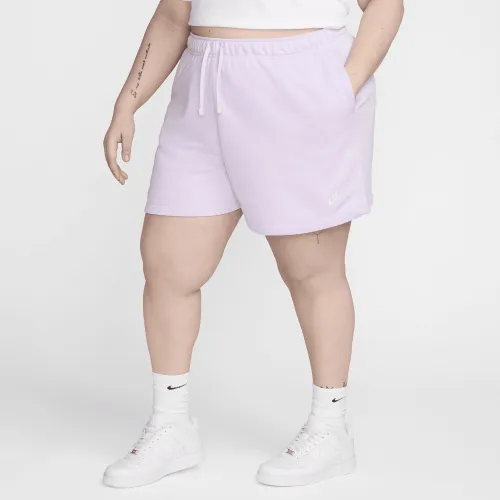 Nike Sportswear Club Fleece женская Mid-Rise шорты (большие размеры) цвет фиолетовый