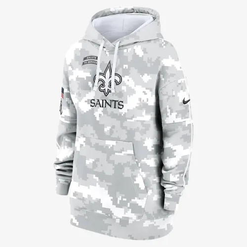 New Orleans Saints Salute to Service Primary Edge Club женская Nike NFL Pullover Толстовка с капюшоном цвет белый