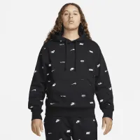 Nike Club Fleece чоловічі Allover Print Pullover Толстовка з капюшоном колір чорний