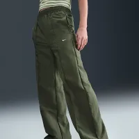 Nike Sportswear Everything Wovens женская Mid-Rise Open-Hem Pants цвет зеленый