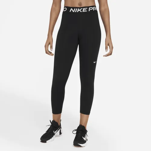 Nike Pro жіноча Mid-Rise Crop Mesh Panel лосіни колір чорний