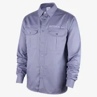 WNBA 2024 All-Star Weekend мужские Nike Woven Long-Sleeve Button-Up Shirt цвет фиолетовый
