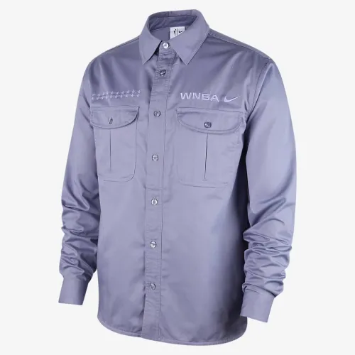 WNBA 2024 All-Star Weekend чоловічі Nike Woven Long-Sleeve Button-Up Shirt колір фіолетовий