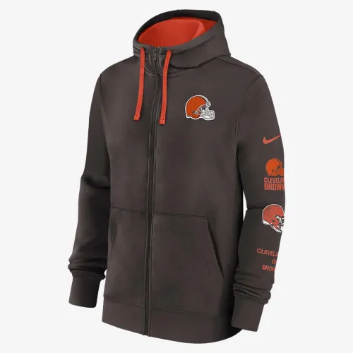 Cleveland цвет коричневыйs Club мужские Nike NFL Full-Zip Толстовка с капюшоном цвет коричневый