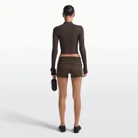 NikeSKIMS Ribbed Seamless женская Cropped Full-Zip Куртка цвет коричневый