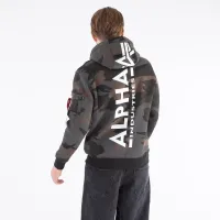 Кофта/футболка Alpha Industries Back Print Hoody Camo Print 178318C125 - разноцветная