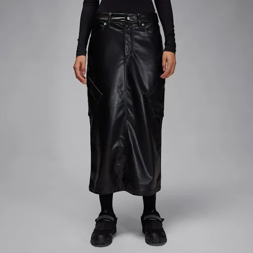 Nike Jordan Flight Chicago женская Faux Leather юбка цвет черный