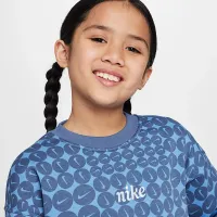Nike Sportswear Club Fleece Big детские (Girls') оверсайз Crew-Neck свитшот синий