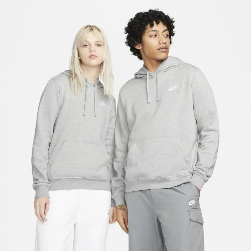 Nike Sportswear Club Fleece женская Pullover Толстовка с капюшоном цвет серый