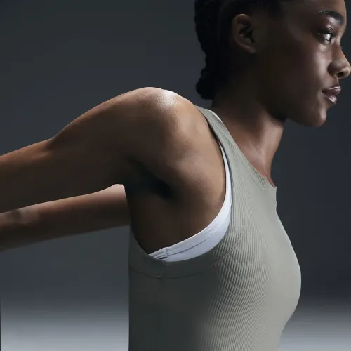 Nike Zenvy Rib женская Dri-FIT Tank Top цвет зеленый