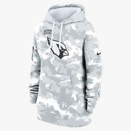 Arizona Cardinals Salute to Service Primary Edge Club женская Nike NFL Pullover Толстовка с капюшоном цвет белый
