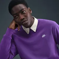 Nike Club мужские Fleece Crew цвет фиолетовый