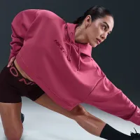 Nike Pro женская Therma-FIT Fleece Толстовка с капюшоном цвет фиолетовый