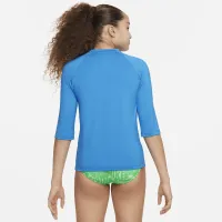 Nike Swim Big детские (Girls') Short-Sleeve Hydroguard синий