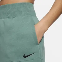 Nike Sportswear Phoenix Fleece женская С высокой Талией Loose шорты цвет зеленый