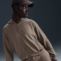 Nike Sportswear Chill Terry женская Loose Full-Zip French Terry Толстовка с капюшоном цвет коричневый