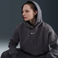 Nike Sportswear Phoenix Fleece жіноча оверсайз Pullover Толстовка з капюшоном колір сірий