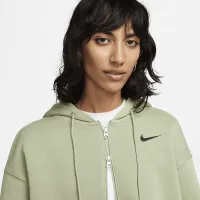 Nike Sportswear Phoenix Fleece женская оверсайз Full-Zip Толстовка с капюшоном цвет зеленый