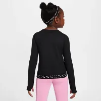 Nike Dri-FIT All Day Play Little дитячі Hemmed футболка колір чорний