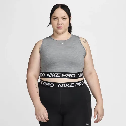 Nike Pro жіноча Dri-FIT Cropped Tank Top (великі розміри) колір сірий