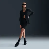 Nike Sportswear Chill Knit жіноча Slim Ribbed Cardigan колір чорний