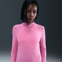 Nike Sportswear Chill Knit жіноча Slim Long-Sleeve Mock-Neck футболка Pink