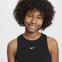 Nike Sportswear Girls' Ribbed Tank Top цвет черный