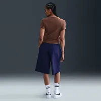 Nike Sportswear Chill Knit жіноча Tight Short-Sleeve Mock-Neck Top колір коричневий